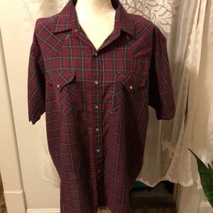 Large ox blood pearl snap men’s large